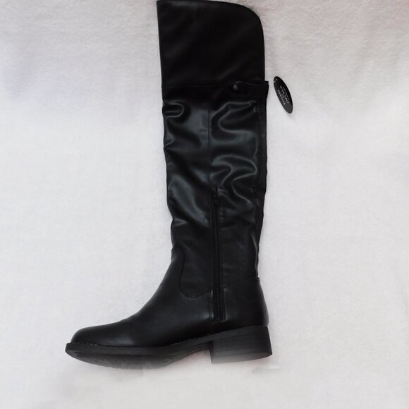 W566 Sun + Stone Black Women's Allicce Faux Leather Over-The-Knee Boots - Picture 2 of 5